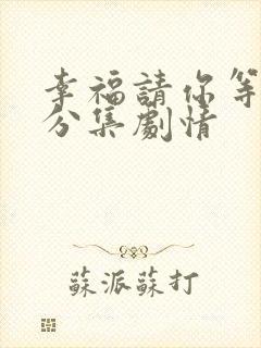 幸福请你等等我分集剧情