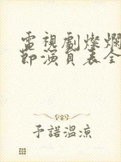 电视剧灿烂的季节演员表全部