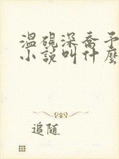 温砚深乔予安的小说叫什么