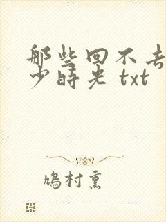 那些回不去的年少时光 txt