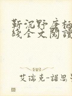 靳沉野唐栖雾在线全文阅读封面