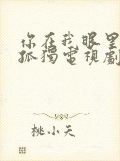 你在我眼里只是孤独电视剧免费观看