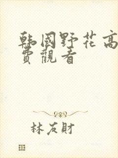 韩国野花高清免费观看