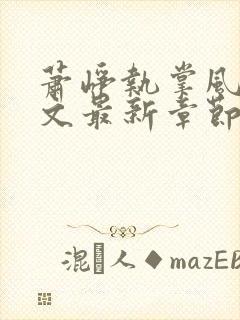 萧峥执掌风云全文最新章节