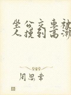 坐公交车被陌生人摸到高潮的小说