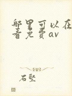 哪里可以在线观看免费av