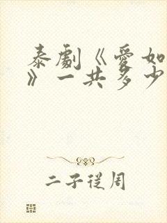 泰剧《爱如永昼》一共多少集封面