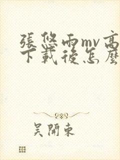 张悠雨mv高清下载后怎么播放