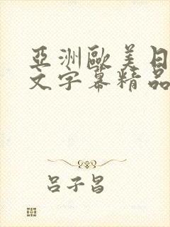 亚洲欧美日韩中文字幕精品