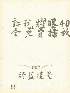 许我耀眼40集全免费播放最新章节