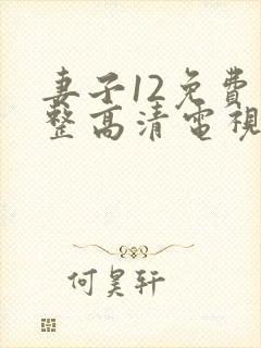 妻子12免费完整高清电视剧在线观看