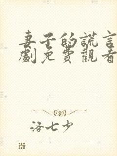 妻子的谎言电视剧免费观看全集