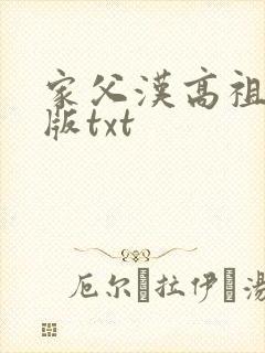 家父汉高祖精准版txt