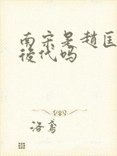 南宋是赵匡胤的后代吗