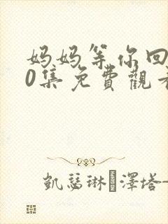 妈妈等你回家40集免费观看