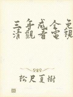 三年成全免费高清观看电视剧完整版