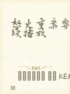 怒火重案粤语在线播放