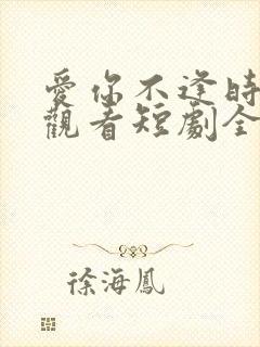 爱你不逢时免费观看短剧全集