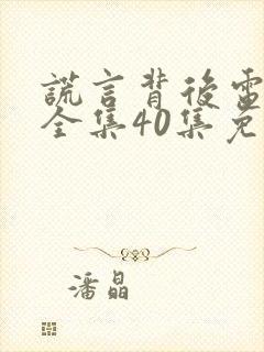 谎言背后电视剧全集40集免费观看