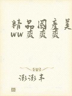 精品国产美女www爽爽爽封面