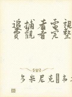 追捕者电视剧免费观看完整版高清封面