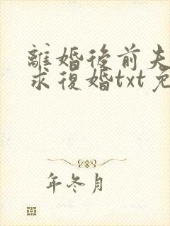 离婚后前夫哭着求复婚txt免费下载