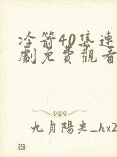 冷箭40集连续剧免费观看封面