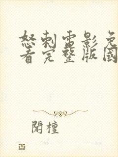 怒刺电影免费观看完整版国语版高清