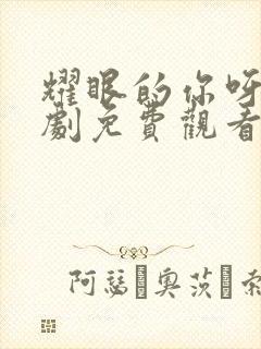 耀眼的你呀电视剧免费观看全集高清