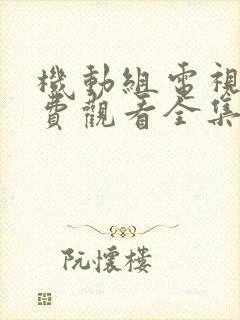 机动组电视剧免费观看全集完整版