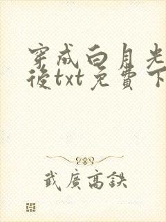 穿成白月光替身后txt免费下载