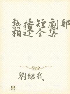 热播短剧那年正相逢全集