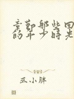 章节那些回不去的年少时光封面