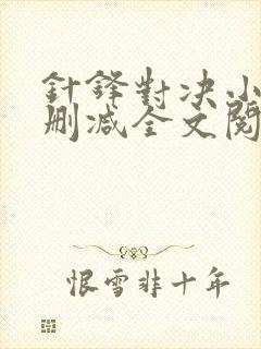 针锋对决小说未删减全文阅读封面