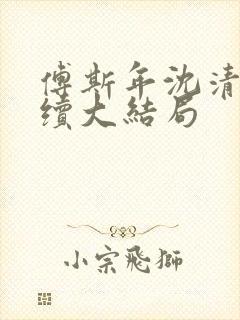 傅斯年沈清晚后续大结局