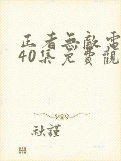 正者无敌电视剧40集免费观看封面