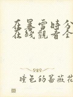 在暴雪时分免费在线观看全集