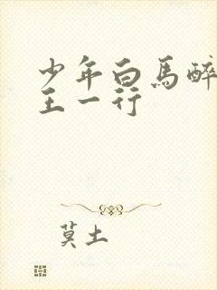 少年白马醉春风王一行封面