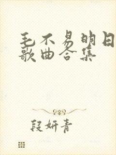 毛不易明日之子歌曲合集