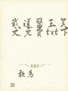 武道医王吴东全文免费txt下载封面