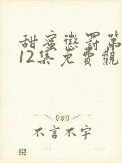 甜蜜惩罚第一季12集免费观看完整版