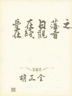 爱在日落之前 在线观看