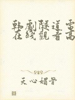 韩剧隧道电视剧在线观看高清