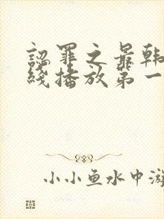 认罪之最韩剧在线播放第一集