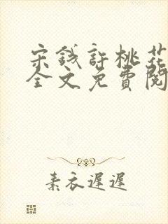 宋钱许桃花小说全文免费阅读