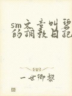 sm文章叫碧池的调教日记封面