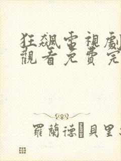 狂飙电视剧在线观看免费完整高清