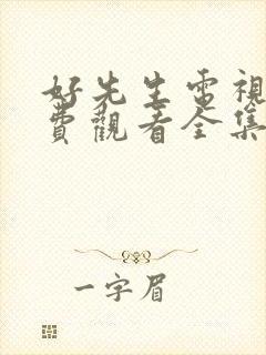 好先生电视剧免费观看全集完整版高