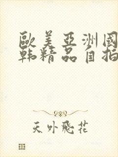 欧美亚洲国产日韩精品自拍