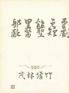 那里能免费看无敌医圣短剧